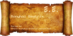 Bonyhai Beatrix névjegykártya
