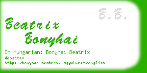 beatrix bonyhai business card